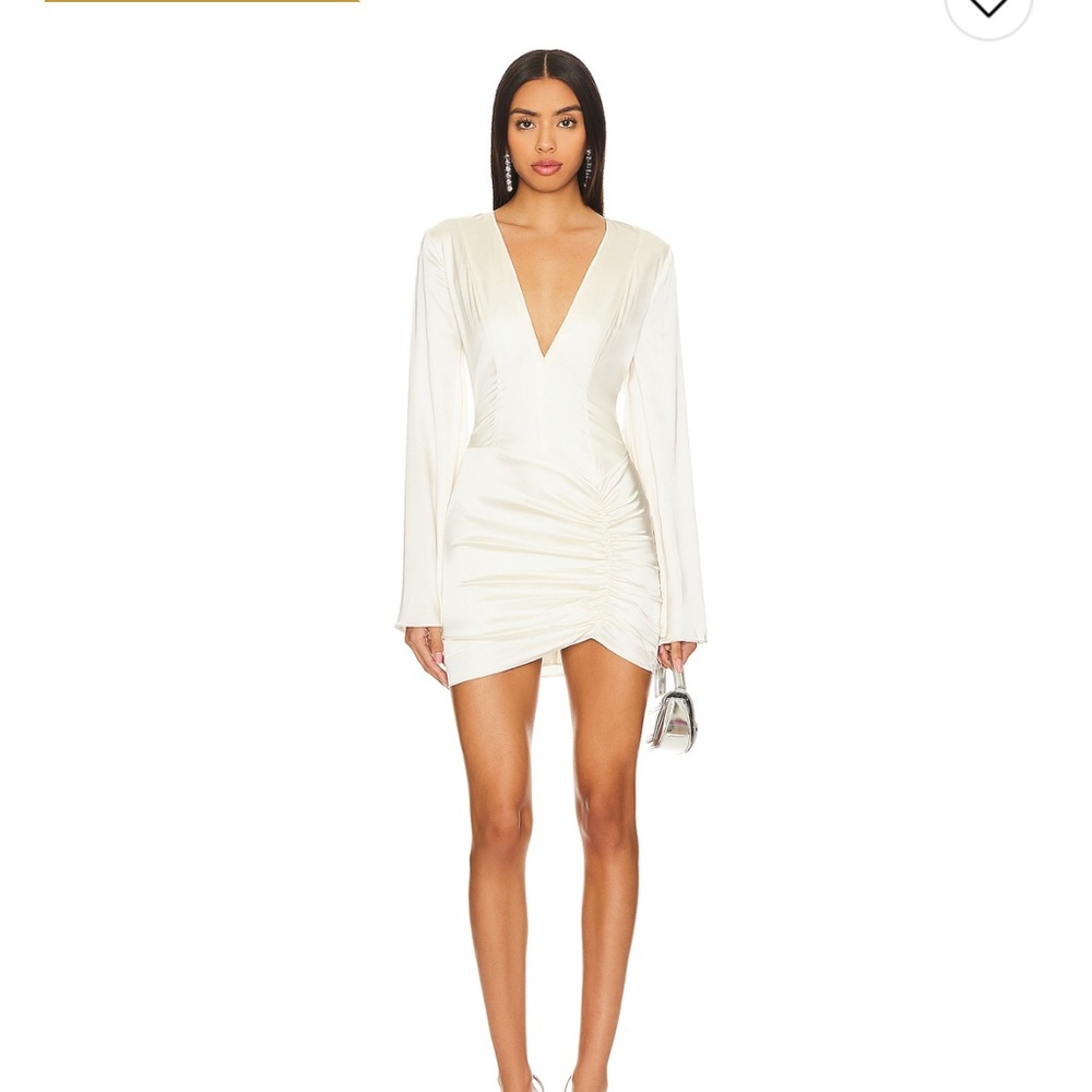 NBD Vandelia Mini Dress in Ivory Satin - New With Tags NWT